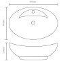 Keramikspüle mit Loch für schwarzen ovalen Wasserhahn/Abfluss von vidaXL, Sinkt - Ref: Foro24-141921, Preis: 73,62 €, Rabatt: %