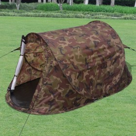 Pop-up tent for 2 people camouflage by vidaXL, tents - Ref: Foro24-91005, Price: 61,99 €, Discount: %