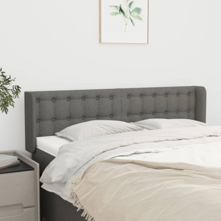 Dark gray fabric headboard 147x16x78/88 cm by , Headboards and footboards - Ref: Foro24-3119201, Price: 78,03 €, Discount: %