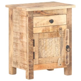 Mesita de noche de madera de mango rugosa 40x30x50 cm de vidaXL, Mesitas de noche - Ref: Foro24-320234, Precio: 110,99 €, Des...