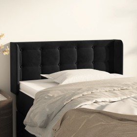 Black velvet headboard 83x16x78/88 cm by , Headboards and footboards - Ref: Foro24-3119234, Price: 52,99 €, Discount: %