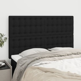 Cabeceros 4 unidades tela negro 72x5x78/88 cm de , Cabeceros y pies de cama - Ref: Foro24-3116766, Precio: 118,12 €, Descuent...