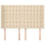 Headboard with cream fabric ears 147x16x118/128 cm by , Headboards and footboards - Ref: Foro24-3120017, Price: 120,87 €, Dis...