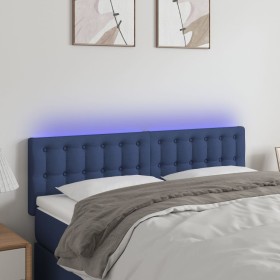 Blue fabric LED headboard 144x5x78/88 cm by , Headboards and footboards - Ref: Foro24-3122050, Price: 67,06 €, Discount: %