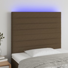 Kopfteil mit LED-Leuchten aus dunkelbraunem Stoff, 100 x 5 x 118/128 cm von , Kopf- und Fußteile - Ref: Foro24-3122557, Preis...