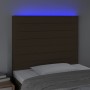 Headboard with LED lights dark brown fabric 100x5x118/128 cm by , Headboards and footboards - Ref: Foro24-3122557, Price: 78,...