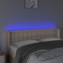 Cabecero con LED cuero sintético capuchino 147x16x78/88 cm de , Cabeceros y pies de cama - Ref: Foro24-3123331, Precio: 76,71...