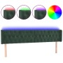 Dark green velvet headboard with LED 203x16x78/88 cm by , Headboards and footboards - Ref: Foro24-3123641, Price: 100,99 €, D...