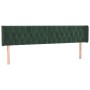 Dark green velvet headboard with LED 203x16x78/88 cm by , Headboards and footboards - Ref: Foro24-3123641, Price: 100,99 €, D...