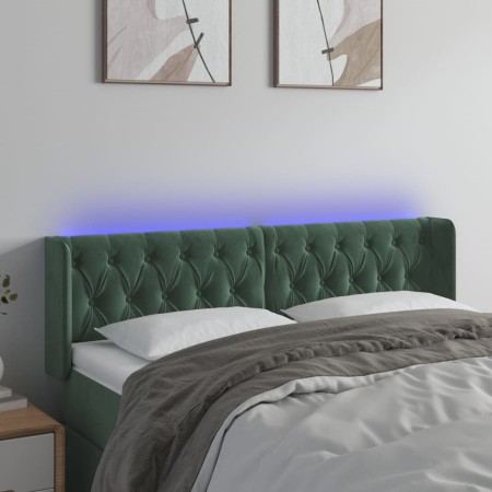 Dark green velvet LED headboard 163x16x78/88 cm by , Headboards and footboards - Ref: Foro24-3123629, Price: 93,63 €, Discoun...