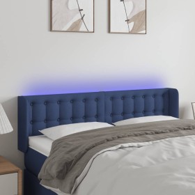 Blue fabric headboard with LED 147x16x78/88 cm by , Headboards and footboards - Ref: Foro24-3123674, Price: 72,99 €, Discount: %