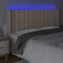 Headboard with LED cappuccino synthetic leather 147x16x118/128cm by , Headboards and footboards - Ref: Foro24-3124143, Price:...