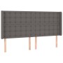 Cabecero con LED cuero sintético gris 163x16x118/128cm de , Cabeceros y pies de cama - Ref: Foro24-3124148, Precio: 142,21 €,...