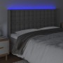 Cabecero con LED cuero sintético gris 163x16x118/128cm de , Cabeceros y pies de cama - Ref: Foro24-3124148, Precio: 142,21 €,...