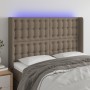 Headboard with LED in taupe gray fabric 147x16x118/128 cm by , Headboards and footboards - Ref: Foro24-3124484, Price: 134,03...