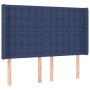 Blue fabric headboard with LED 147x16x118/128 cm by , Headboards and footboards - Ref: Foro24-3124486, Price: 135,39 €, Disco...