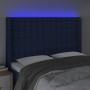 Blue fabric headboard with LED 147x16x118/128 cm by , Headboards and footboards - Ref: Foro24-3124486, Price: 135,39 €, Disco...