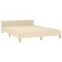 Estructura de cama con cabecero de tela color crema 140x190 cm de , Camas y somieres - Ref: Foro24-3125378, Precio: 229,36 €,...