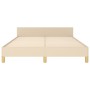 Estructura de cama con cabecero de tela color crema 140x190 cm de , Camas y somieres - Ref: Foro24-3125378, Precio: 229,36 €,...