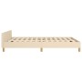 Estructura de cama con cabecero de tela color crema 140x190 cm de , Camas y somieres - Ref: Foro24-3125378, Precio: 229,36 €,...