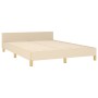 Bed frame with cream fabric headboard 140x200 cm by , Beds and slatted bases - Ref: Foro24-3125386, Price: 227,40 €, Discount: %