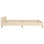 Bed frame with cream fabric headboard 140x200 cm by , Beds and slatted bases - Ref: Foro24-3125386, Price: 227,40 €, Discount: %