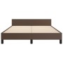 Estructura de cama cabecero cuero sintético marrón 140x190 cm de , Camas y somieres - Ref: Foro24-3125570, Precio: 237,83 €, ...