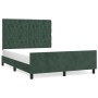 Estructura cama con cabecero terciopelo verde oscuro 140x190 cm de , Camas y somieres - Ref: Foro24-3125998, Precio: 239,37 €...