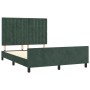 Estructura cama con cabecero terciopelo verde oscuro 140x190 cm de , Camas y somieres - Ref: Foro24-3125998, Precio: 239,37 €...