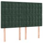 Estructura cama con cabecero terciopelo verde oscuro 140x190 cm de , Camas y somieres - Ref: Foro24-3125998, Precio: 239,37 €...