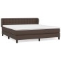 Cama box spring con colchón cuero sintético marrón 160x200 cm de , Camas y somieres - Ref: Foro24-3127322, Precio: 497,78 €, ...