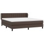 Boxspringbett mit brauner Kunstledermatratze 160x200 cm von , Betten und Lattenroste - Ref: Foro24-3127322, Preis: 497,99 €, ...