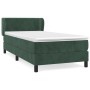 Cama box spring con colchón terciopelo verde oscuro 100x200 cm de , Camas y somieres - Ref: Foro24-3127418, Precio: 343,52 €,...