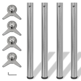 4 height-adjustable table legs 710 mm polished nickel color by vidaXL, Table legs - Ref: Foro24-242136, Price: 55,83 €, Disco...