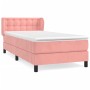 Box spring bed with pink velvet mattress 90x190 cm by , Beds and slatted bases - Ref: Foro24-3127708, Price: 321,34 €, Discou...