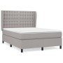 Box spring bed with light gray fabric mattress 140x200 cm by , Beds and slatted bases - Ref: Foro24-3128285, Price: 517,13 €,...