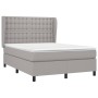 Box spring bed with light gray fabric mattress 140x200 cm by , Beds and slatted bases - Ref: Foro24-3128285, Price: 517,13 €,...