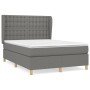 Cama box spring con colchón tela gris oscuro 140x190 cm de , Camas y somieres - Ref: Foro24-3128838, Precio: 527,58 €, Descue...