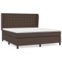 Cama box spring con colchón cuero sintético marrón 160x200 cm de , Camas y somieres - Ref: Foro24-3129042, Precio: 583,99 €, ...