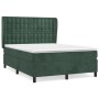 Box spring bed with dark green velvet mattress 140x200 cm by , Beds and slatted bases - Ref: Foro24-3129456, Price: 566,51 €,...