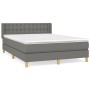 Box spring bed with dark gray fabric mattress 140x190 cm by , Beds and slatted bases - Ref: Foro24-3130586, Price: 414,99 €, ...