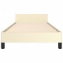 Estructura de cama con cabecero cuero sintético crema 80x200 cm de , Camas y somieres - Ref: Foro24-3125539, Precio: 144,61 €...