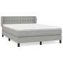 Box spring bed with light gray fabric mattress 140x200 cm by , Beds and slatted bases - Ref: Foro24-3126565, Price: 434,12 €,...