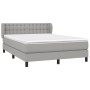 Box spring bed with light gray fabric mattress 140x200 cm by , Beds and slatted bases - Ref: Foro24-3126565, Price: 434,12 €,...