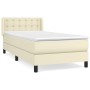 Box spring bed with cream synthetic leather mattress 80x200 cm by , Beds and slatted bases - Ref: Foro24-3130747, Price: 303,...