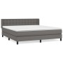 Boxspringbett mit grauer Kunstledermatratze 160x200 cm von , Betten und Lattenroste - Ref: Foro24-3130791, Preis: 484,83 €, R...