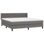 Cama box spring con colchón cuero sintético gris 160x200 cm de , Camas y somieres - Ref: Foro24-3130791, Precio: 484,83 €, De...