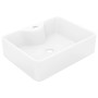 Lavabo de cerámica cuadrado orificio de grifo y desagüe blanco de vidaXL, Lavabos - Ref: Foro24-141936, Precio: 58,39 €, Desc...