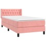 Box spring bed with pink velvet mattress 100x200 cm by , Beds and slatted bases - Ref: Foro24-3131128, Price: 332,76 €, Disco...