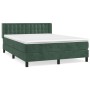 Cama box spring con colchón terciopelo verde oscuro 140x200 cm de , Camas y somieres - Ref: Foro24-3131204, Precio: 420,99 €,...